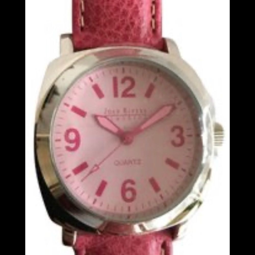 Joan Rivers pink classic leather watch